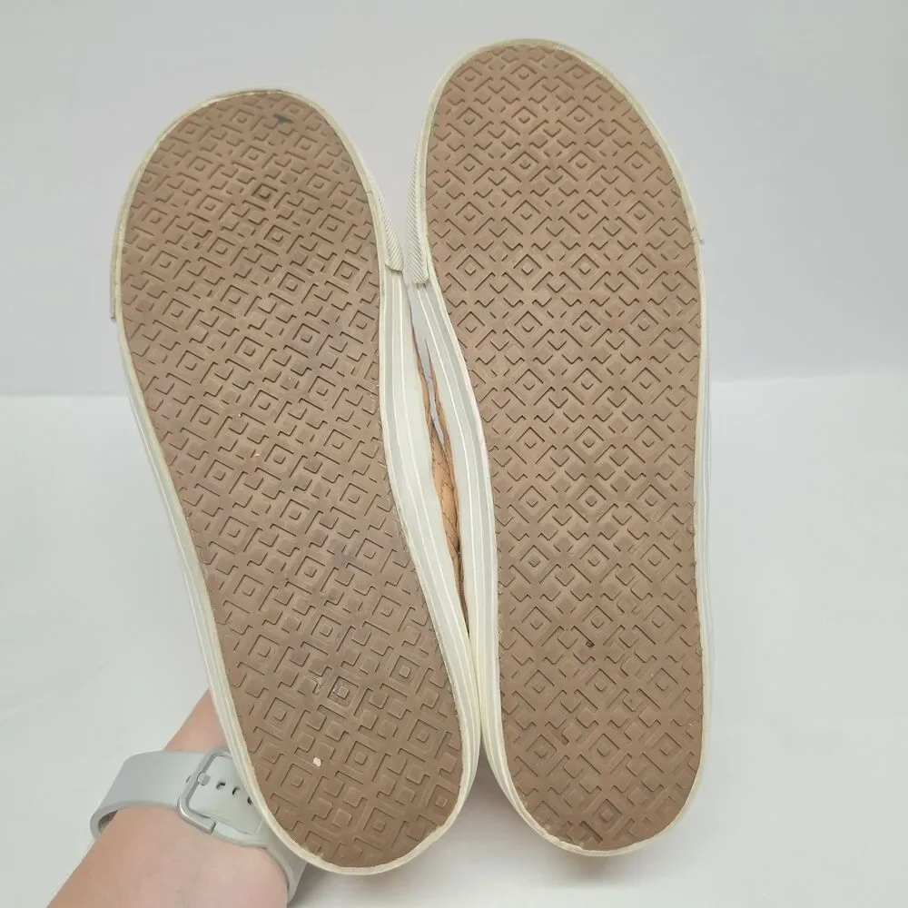TORY BURCH Jesse Quilted Blush Nude Leather Slip On Sneakers Women's Size 9.5 M